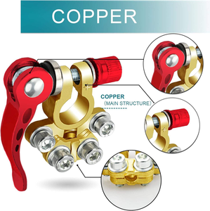 Brass Crimp Car <strong>Battery</strong> <strong>Terminal</strong> Connectors 2 Pcs 4 Way Quick Release Disconnect for Sae/Jis Type a Posts - Product Image 4