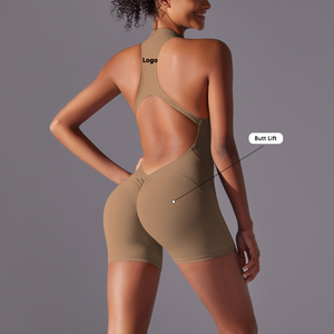 <span class=keywords><strong>Tuta</strong></span> Sportiva Aderente ad Alta Elasticità con Zip, Monopezzo per Yoga e Fitness - Product Image 4