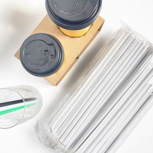 Pailles en papier individuelles biodégradables transparentes en plastique épais de 6 mm et 12 mm pour bubble tea, vente en gros - Product Image 2