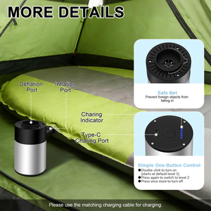 Portable Plastic <b>Battery</b>-Powered Air <b>Pump</b> 6-8kPa Quick Inflation/Deflation for Camping Inflatable Tents & Vacuum Storage Bags - Product Image 5