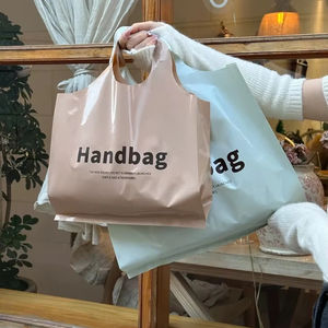 Пользовательские логотип пластиковые сумки для покупок логотип печатная Ручка сумки для покупок пластиковая сумка для покупок - Product Image 1