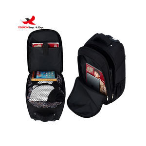 サンプルOEM/ODM割引のおしゃれな防水ローリングトロリーブラックバックパックオックスフォードキャリーバッグ18インチロック多機能トラベル - Product Image 2