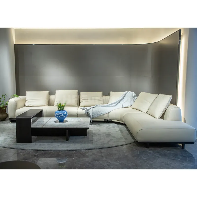 Meubles de salon de luxe canapé de salon de style italien moderne canapé de meubles de maison canapé grand ensemble de canapé sectionnel en cuir