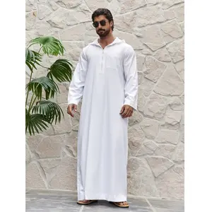 Nahost Dubai türkischer Thobe-Hersteller Tasche solide Farbe Hut Bademode muslimischer Männer Thobe
