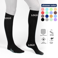 Chaussettes d'équitation personnalisées pour femmes, légères, fines, en nylon élastique, à compression, hauteur genou, pour l'équitation