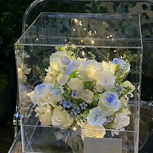 Customized Wholesale Modern Eco-friendly Acrylic <strong>Flower</strong> Box Square Rose <strong>Display</strong> for Gifts - Product Image 3