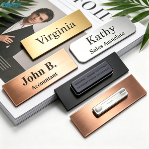 Insignias <span class=keywords><strong>de</strong></span> Metal Magnéticas Personalizadas <span class=keywords><strong>de</strong></span> Aleación <span class=keywords><strong>de</strong></span> Latón y Aluminio Reutilizables para Empleados, Botones <span class=keywords><strong>de</strong></span> Identificación para Trajes <span class=keywords><strong>de</strong></span> Hotel - Product Image 1