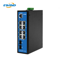 Switch PoE Industri 8-Port POE + 2 Port Fiber SFP Layer2+ Full Gigabit Managed DIN-rail Mendukung Redundansi STP/RSTP/MSTP/ERPS