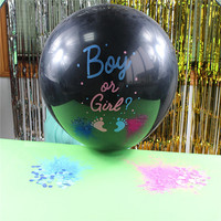 RTS — ballons en aluminium pour garçons, ensemble avec confettis pour révéler le genre de l'enfant, directement à l'usine