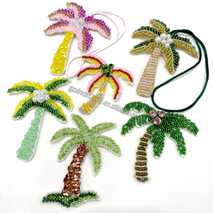 Ph120 Bán Buôn Hạt Ngọc Trai Cây Dừa Appliques May Trên Handmade Đính Cườm Sequin Dừa Palm Bãi Biển Cây Quyến Rũ - Product Image 1