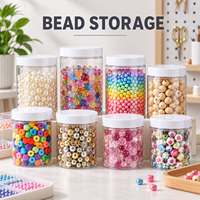 Contenants de rangement pour perles personnalisés, bocaux transparents en PET avec couvercles pour l'organisation des perles artisanales et des fournitures de fabrication de bijoux, vente en gros