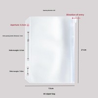 Carpeta de Archivos de PVC Transparente de Gran Capacidad, Bolsa de Almacenamiento Gruesa con Cierre Hermético, Bolsa para Herramientas de Planificación A5/A6, China