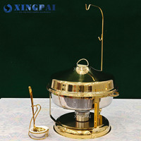 XINGPAI Party Catering Supplies Cheffing Food Warmer Chaffing Luxury Hanging Lid 9L Gold Chafing Dish Buffet Set pour restaurant
