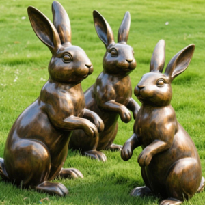 Tùy Chỉnh Bronze Thỏ Tượng Ngoài Trời Hoàng Đạo Điêu Khắc Khắc Đá Động Vật Nghệ Thuật Cho Trong Nhà Và Ngoài Trời Sử Dụng - Product Image 1