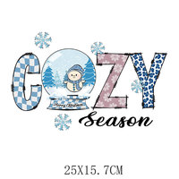 Hot joyeux noël transferts de chaleur bonhomme de neige bleu DTF patchs de transfert impression chrétien autocollant de transfert à chaud fer sur Patch