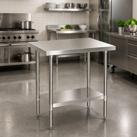 Tables en acier inoxydable 304/201, parfaites pour toutes sortes d'utilisations, comme les barbecues en plein air, les étagères de garage, etc.