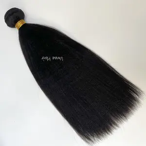 वीएमईई फैक्ट्री असंसाधित प्राकृतिक काला रंग #1बी याकी सीधे बाल बंडल ब्राजीलियाई कच्चे वर्जिन वर्जिन मानव बाल कपड़ा एक्सटेंशन