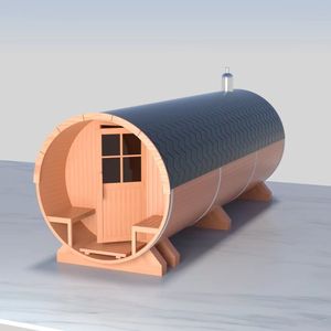 <span class=keywords><strong>Grand</strong></span> sauna baril extérieur en cèdre personnalisé pour 10 personnes sauna traditionnel avec poêle à bois et baie vitrée panoramique - Product Image 2