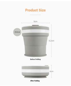 Gobelet d'eau pliable personnalisé avec logo, avec couvercle, pour les voyages et le camping - Product Image 5