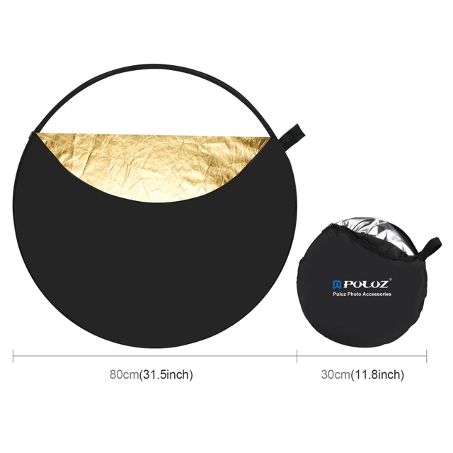 PULUZ 80cm 5 in 1 Light Reflector Photography Diffuser Folding Photo Studio Reflector Board Portable Round Disc Reflector
