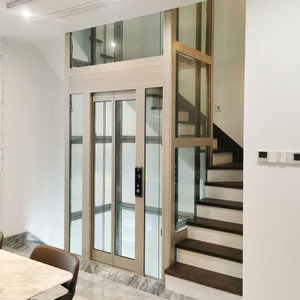 Moderno 4 pisos 220V Ascensor 0,4 m/s Velocidad Máquina de tracción sin engranajes Pisos de PVC Fácil operación automática para villas residenciales - Product Image 3
