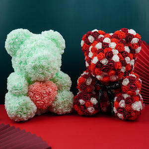 ตุ๊กตาหมีกอดกุหลาบหลากสีคุณภาพสูงขายดี ขนาด 40 ซม. ตุ๊กตาหมีกุหลาบ PE สีผสม - Product Image 3
