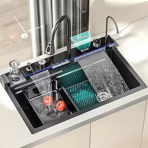 Évier de cuisine intelligent multifonctionnel de fabrication, évier de cuisine moderne en acier inoxydable numérique <span class=keywords><strong>caché</strong></span> à montage sous plan, cascade - Product Image 1