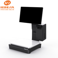 Imprimante d'étiquettes thermiques Rongta PC Scale 2 pouces avec identification automatique par IA, en acier inoxydable, 15,6 + 10,1 pouces, pour supermarché, 10g, OEM/ODM