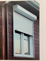 Ventana Corredera de PVC con Persiana Enrollable de Aluminio Integrada, Ventana de Vidrio Aislante a Prueba de Polvo y Sol para Casa Modular Exterior