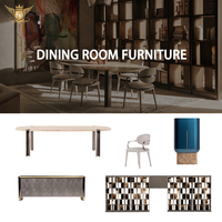 KF CASA Komplettlösung Italienische Möbel Moderner Stil Villen-Projekt Esszimmer-Sets Möbel Wohnzimmer-Sofa