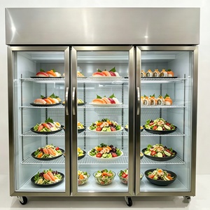 Réfrigérateur de présentation de sushis à trois portes de style moderne, table de préparation de salades réfrigérée grande capacité pour usage en restaurant - Product Image 2