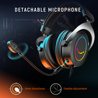 Auriculares Supraaurales H3 con Controlador Dinámico, Iluminación RGB, Cancelación de Ruido, Marco Resistente, Micrófono para Juegos de Computadora y Teléfono Móvil