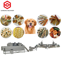 Extrusora de un solo tornillo, máquina de procesamiento de alimentos para perros para hacer golosinas para mascotas y palitos para masticar, línea de producción de alimentos para mascotas