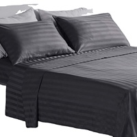 1800 ensemble de literie rayé toutes tailles ensemble de draps en microfibre brossée douce