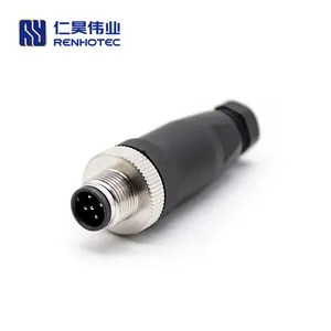 M12 Circular Connector 5 Pin Screw PA66 IP68 Plastic Connector Waterproof