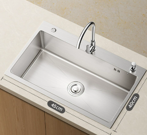 Stainless Steel Kitchen Sink Single Bowl with Big Square <b>Drain</b> - Product Image 6