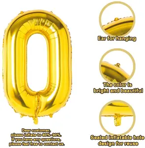 कारखाने उच्च गुणवत्ता जन्मदिन की पार्टी संख्या बैलोन बैंगनी संख्या गुब्बारे हीलियम पन्नी 40 pulgadas globos संख्या गुब्बारे 40 इंच