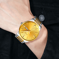 Reloj de Pulsera para Hombre con Caja de Aleación Resistente, Correa de Acero Inoxidable Pulido, Esfera de Fácil Lectura, Función de Fecha, Resistente al Agua hasta 30 m, Cuarzo Preciso