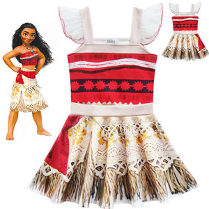 2-8 Years Girls Vaiana Halloween Princess TV Movie Costume Kids Summer Dress Carnival Birthday Party Children Baby <strong>Clothes</strong> - Product Image 2
