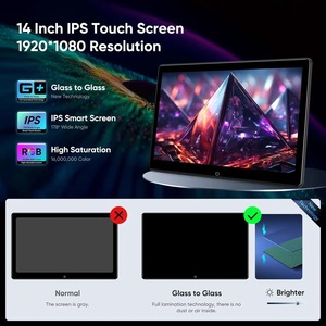 Moniteur d'appuie-tête Android 14 pouces Incell, écran tablette 2K pour siège arrière, lecteur vidéo automobile, prend en charge Netflix/YouTube/<span class=keywords><strong>Facebook</strong></span> Mirror Link - Product Image 2
