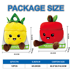LKTOYS OEMODM Juguete de Peluche para Bebés Recién <span class=keywords><strong>Nacidos</strong></span>, Montessori, Juego de Clasificación Cognitiva de Frutas y Verduras, Juego de Juguetes de Peluche de Frutas - Product Image 6
