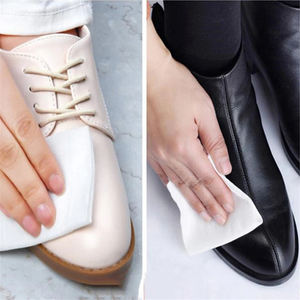 Lingettes nettoyantes pour chaussures en non-tissé, très vendues, 150x200mm, emballées individuellement, nettoyage rapide des taches et de la saleté - Product Image 6