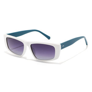 White Rectangle <b>Sunglasses</b> Full Rim Solid Frame Anti-Uv Protection Unisex Adults Lightweight Modern Style - Product Image 1