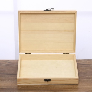 Caja rectangular de madera de pino sin terminar, baratija de regalo, artículos diversos, joyería, juguetes, almacenamiento de exhibición, caja de embalaje de madera multifuncional - Product Image 2