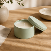 Boîte en métal ronde personnalisée pour bougies, vente en gros, conteneur métallique pour cadeaux, artisanat, rangement, bijoux, accessoires, emballage, boîte de conserve