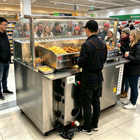 Station de cuisson mobile intégrée pour l'arrière-cuisine, chariot de restauration sans ventilation en acier inoxydable, fabrication OEM