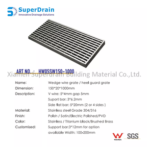 Rejilla de drenaje lineal de acero inoxidable, antideslizante, a la moda, drenaje de suelo de baño, para supermercado - Product Image 4