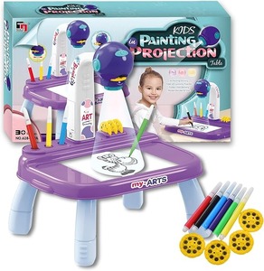 Kit <span class=keywords><strong>Proiettore</strong></span> per Disegno per Bambine con Pennarelli e Diapositive, Tavolo <span class=keywords><strong>Proiettore</strong></span> Luminoso in Plastica per Arte e Artigianato - Product Image 1