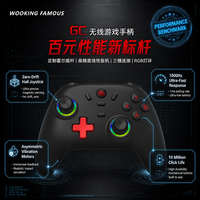 WOOKING GC Wireless Gamepad 2.4GHz BT Tri-Mode Pencahayaan RGB Desain Ergonomis Getaran Ganda Sensor Gerak Cetakan Pribadi