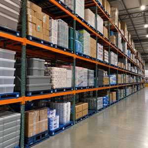 Estantería Logística Ajustable <span class=keywords><strong>de</strong></span> Acero Resistente, Estantería <span class=keywords><strong>de</strong></span> Almacenamiento Industrial <span class=keywords><strong>de</strong></span> Acero Q235B para Almacenamiento en Fábrica con Protectores <span class=keywords><strong>de</strong></span> Columnas - Product Image 1
